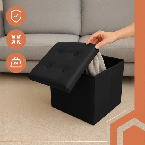 Folding pouffe juodas Ruhhy 25779