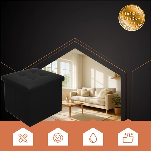 Folding pouffe juodas Ruhhy 25779
