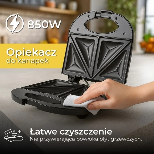 Sumuštinių keptuvas Adler | Sumuštinių keptuvė | AD 3015 | 750 W | Lentelių skaičius 1 | Kepinių skaičius 2 | Juodas