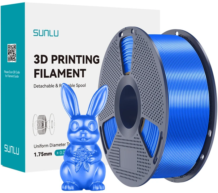 Sunlu PLA+ Silk Filament (mėlynas)