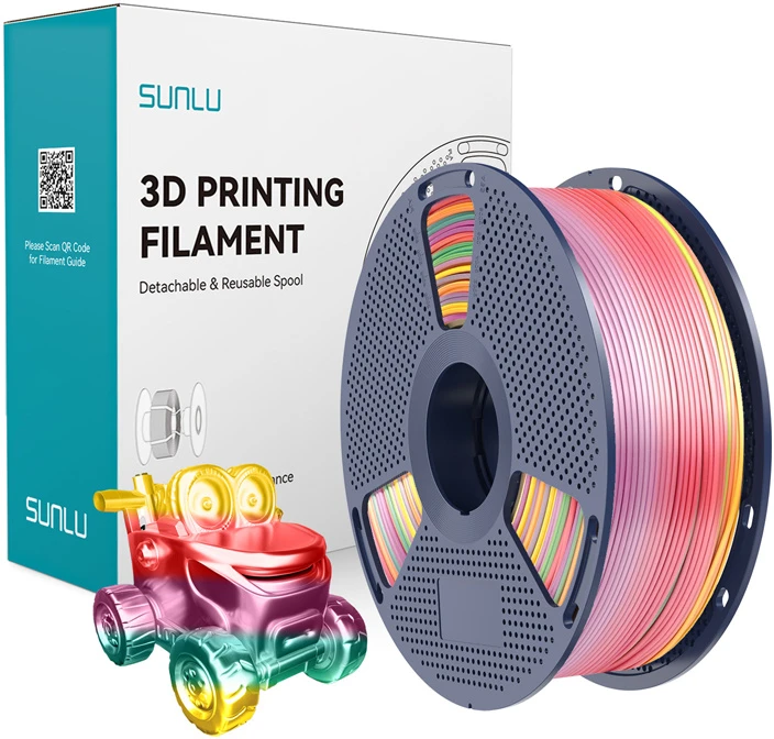 Sunlu PLA+ Silk Filament (Rainbow 01)