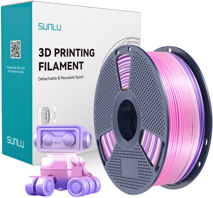 Sunlu PLA+ Silk Filament (Rainbow) 03