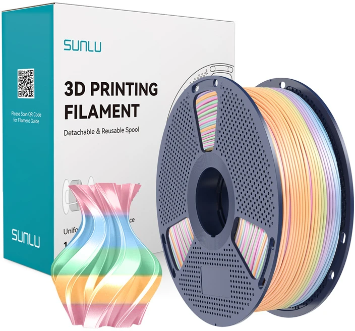 Sunlu PLA+ Silk Filament (Rainbow) 04