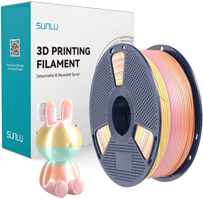 Sunlu PLA+ Silk Filament (Rainbow) 05