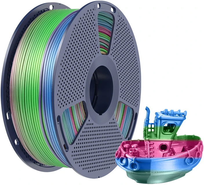 Sunlu PLA+ Silk Filament (Rainbow) 06