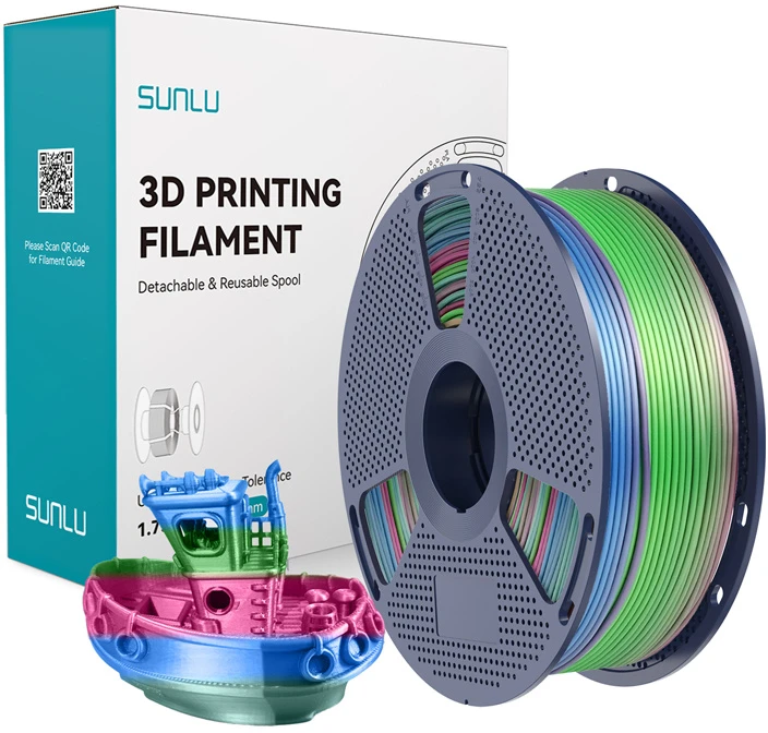 Sunlu PLA+ Silk Filament (Rainbow) 06