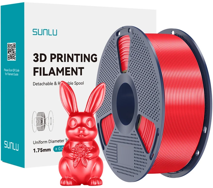 Sunlu PLA+ Silk Filament (Raudona)