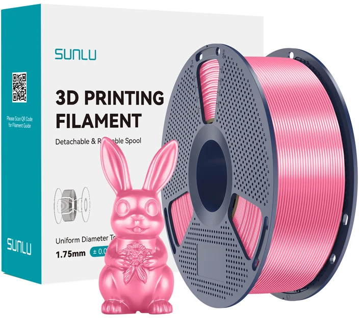 Sunlu PLA+ Silk Filament (Rožinė)