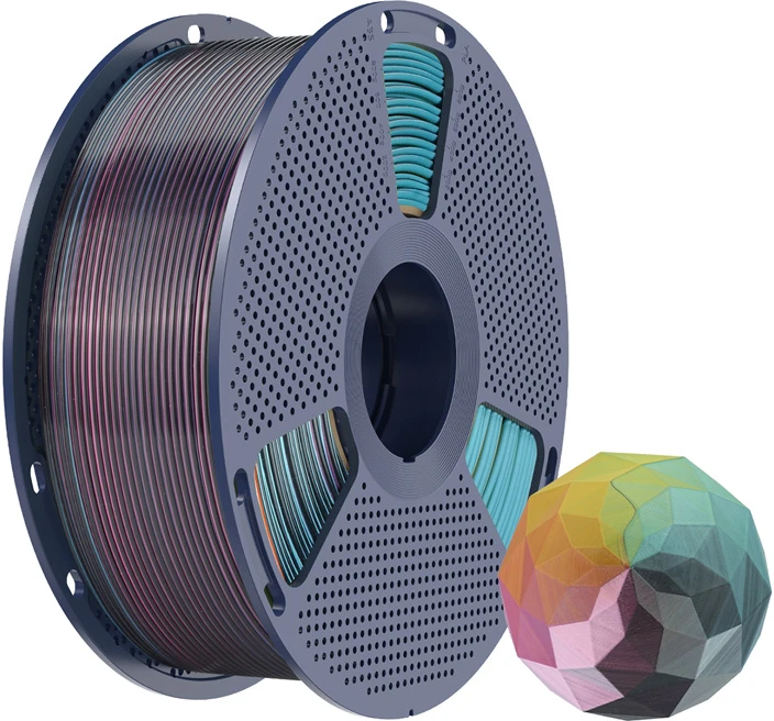 Sunlu PLA+ Silk Forth-Color Filament (red-yellow-žalias-juodas)