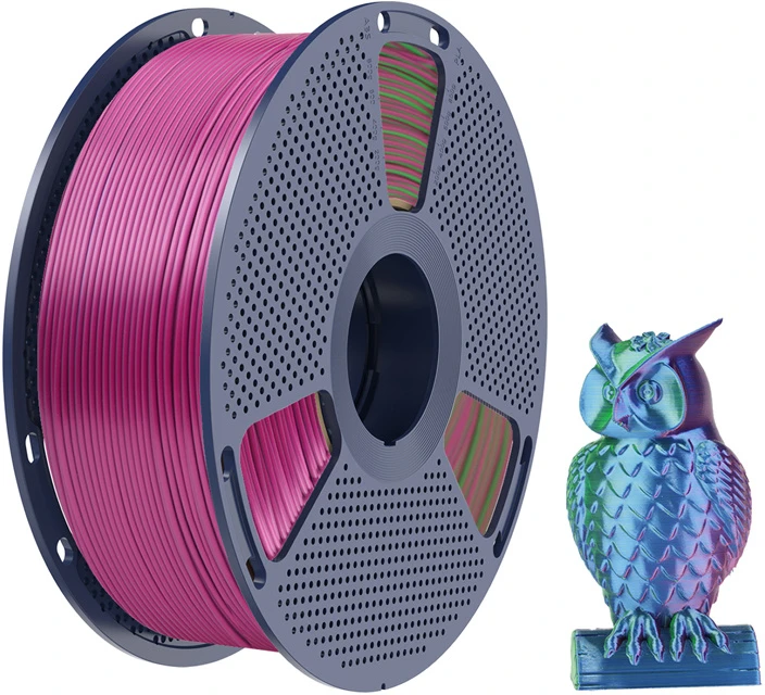 Sunlu PLA+ Silk Tri-Color Filament (mėlynas-žalias-violetinė)