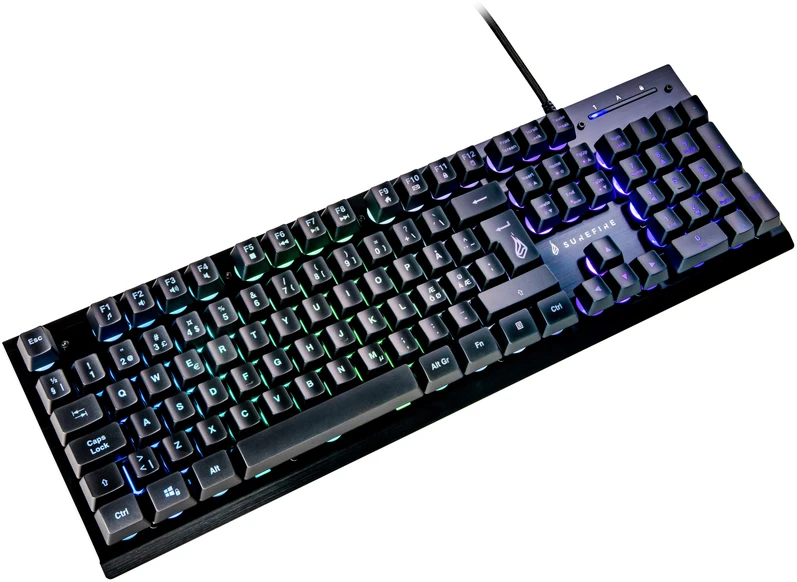 „SUREFIRE“ – „KingPin X2 Metal“ žaidimų klaviatūra RGB, QWERTY, Nordic