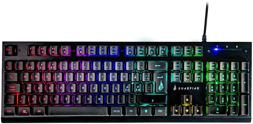„SUREFIRE“ – „KingPin X2 Metal“ žaidimų klaviatūra RGB, QWERTY, Nordic
