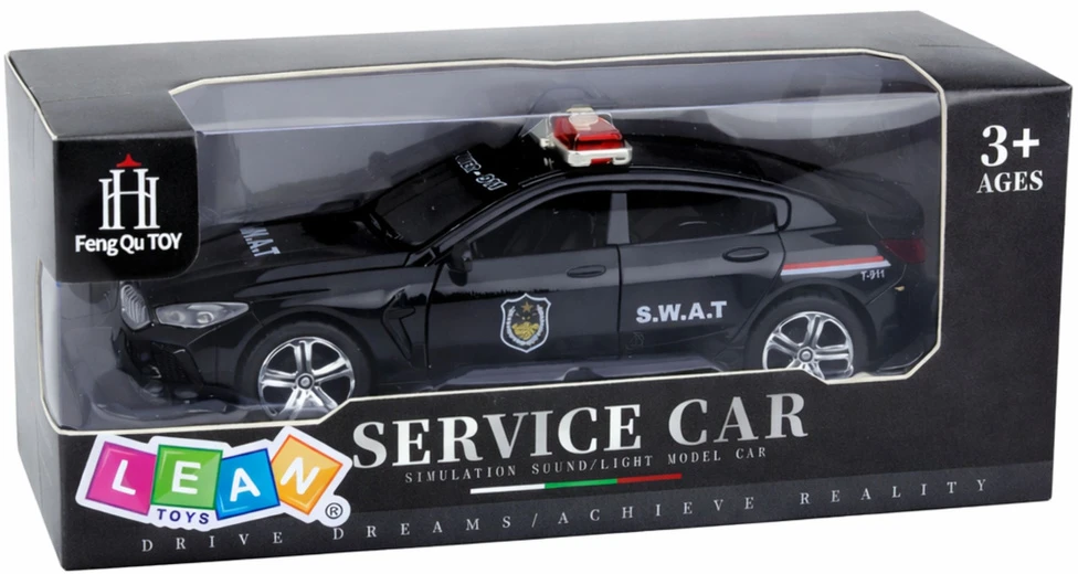 Lean Toys SWAT automobilis juodas
