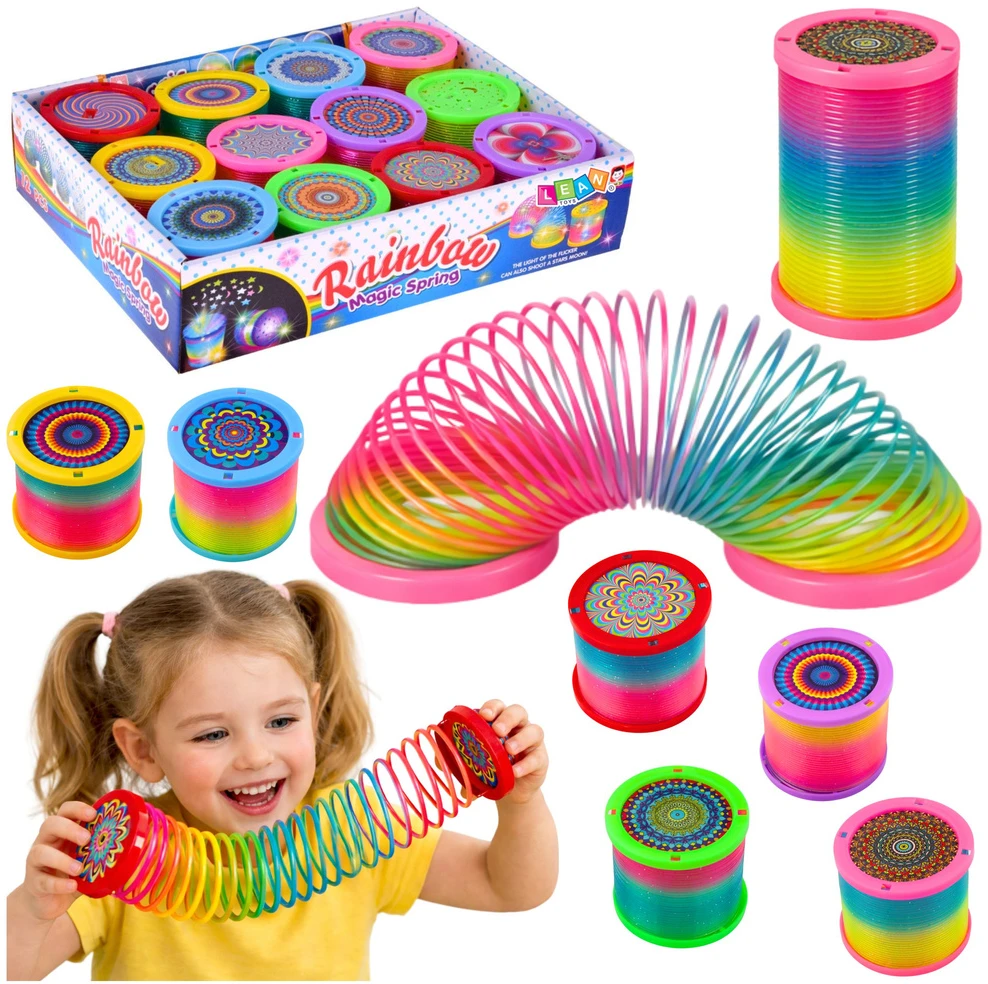 Lean Toys LED šviesos spyruoklė daugiaspalvė