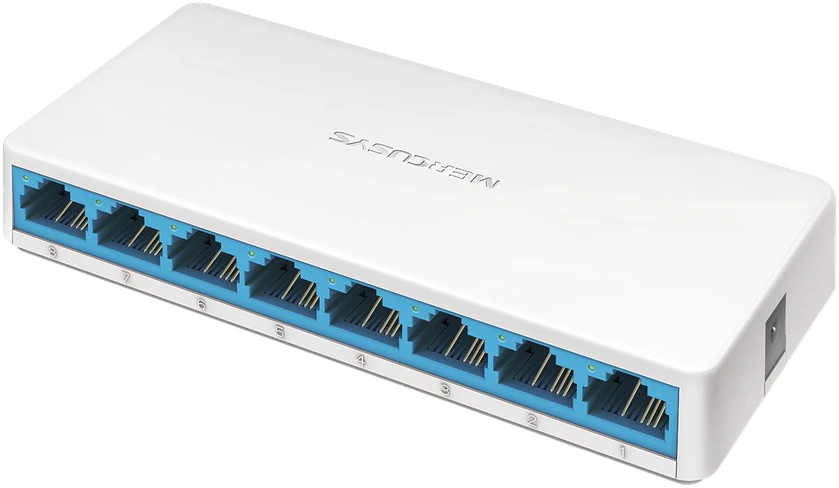 Šakotuvas TP-Link „Mercusys“ | Komutatorius | MS108 | Nevaldomas | Stalinis | 10/100 Mbps (RJ-45) jungčių kiekis: 8 | Maitinimo šaltinio tipas: Išorinis