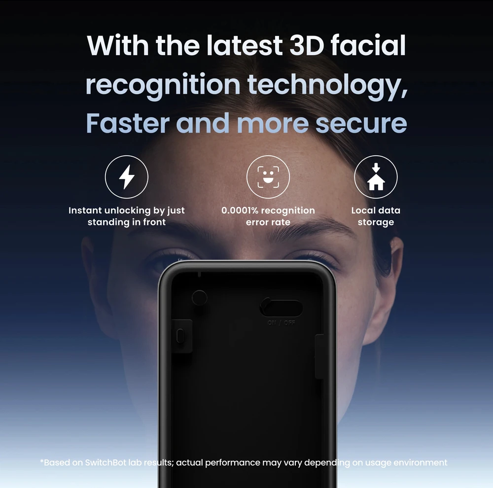 SwitchBot klaviatūra Vision biometrinė 3D Face ID klaivatūra, juoda