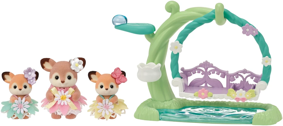 SYLVANIAN FAMILIES Mažyliai elniukai su gėlių sūpynėmis