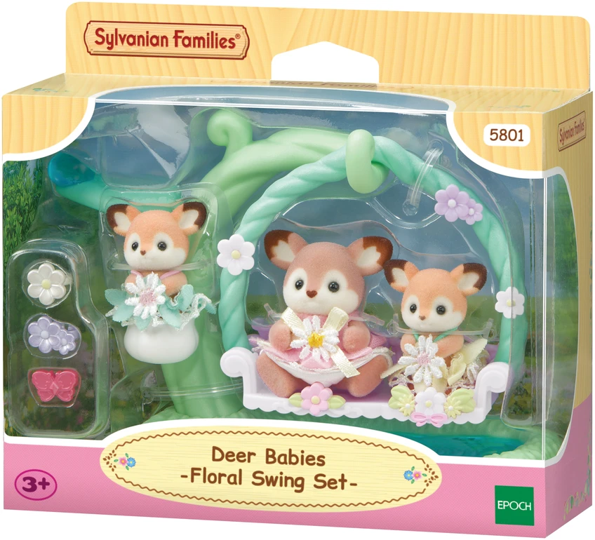SYLVANIAN FAMILIES Mažyliai elniukai su gėlių sūpynėmis