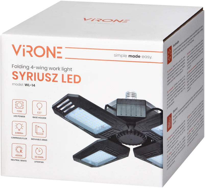Orno PROJEKCINĖ LED lemputė E27 72W 4000K 6480LM 029387S