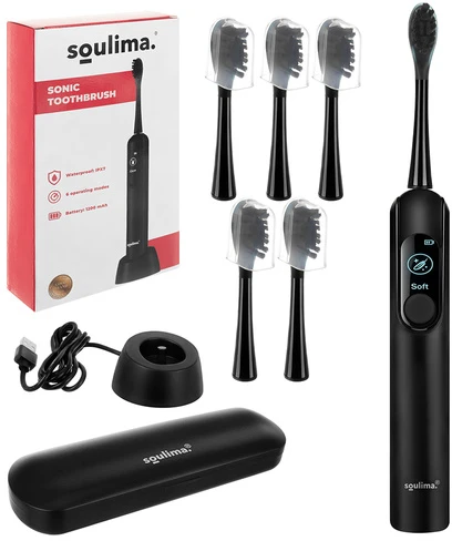 Soulima 26851 juodas sonic dantų šepetėlis