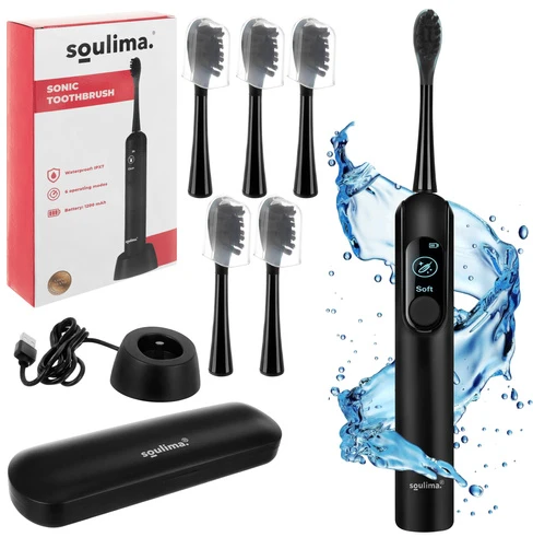 Soulima 26851 juodas sonic dantų šepetėlis