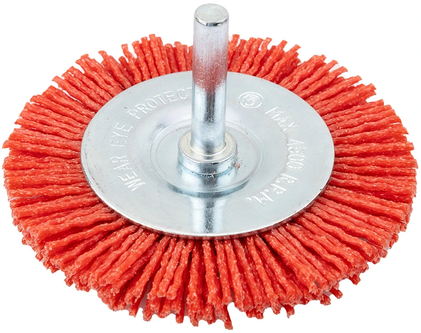 Szczotka 75 mm nailoninis diskinis šepetys su 6 mm kotu