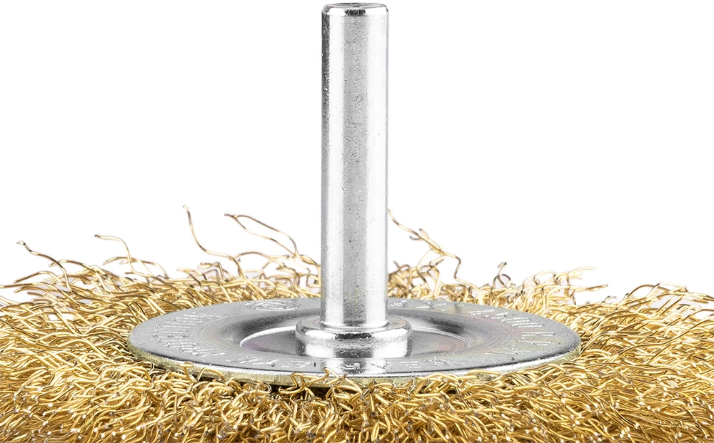 Graphite Szczotka 80 mm vielinis diskinis šepetys, gofruota viela, padengtas žalvariu, su 6 mm kotu
