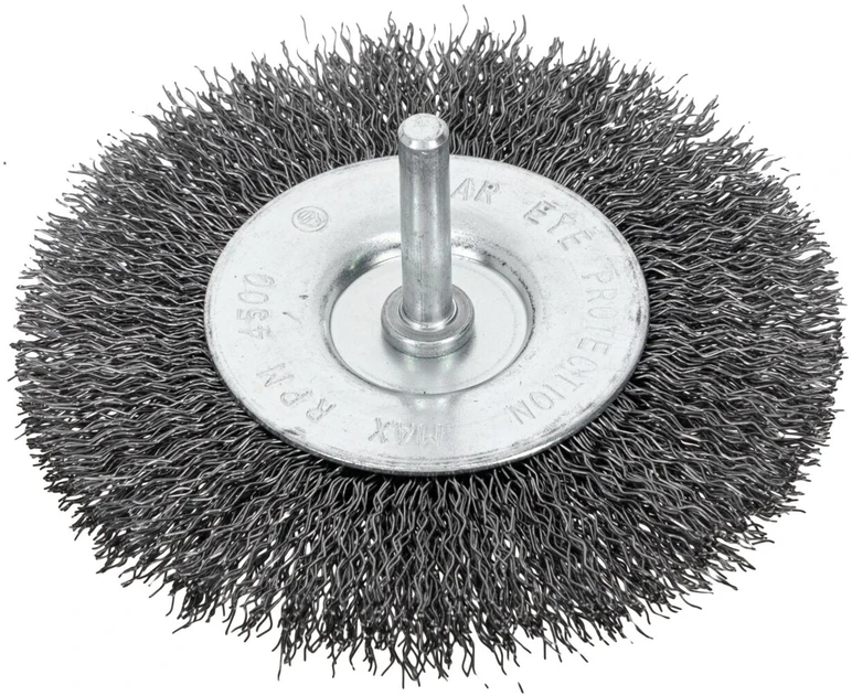 Szczotka Diskinis šepetys su banguotos formos grąžtu, 100 mm skersmens, 6 mm prolino kotu