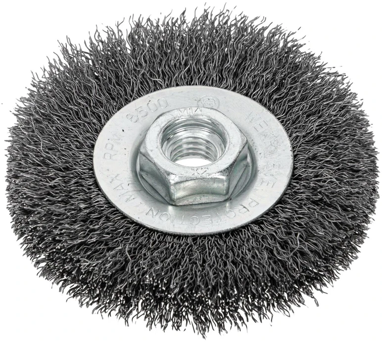 Szczotka Gofruoto plieno vielos diskinis šepetys, 100 mm skersmuo, M14 proline