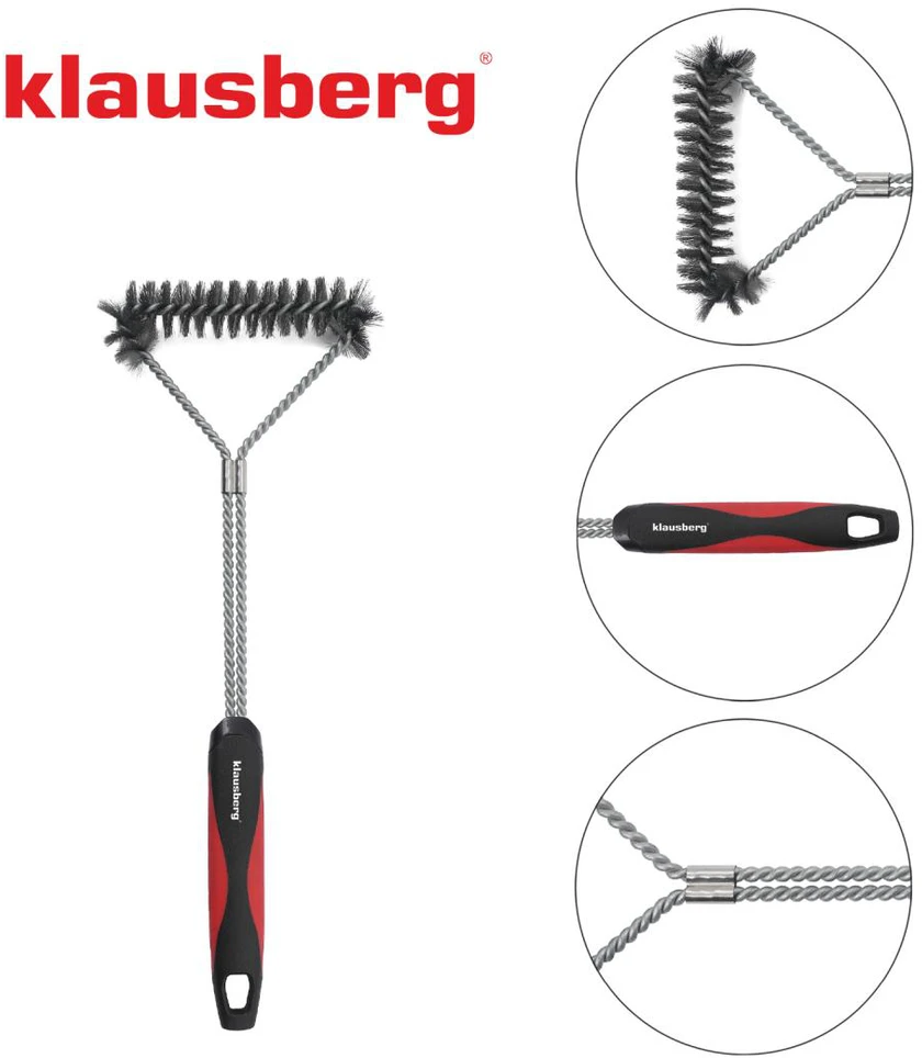 Szczotka Grilio valymo šepetys, nerūdijančio plieno, plastikine rankena, Klausberg, kb-7898