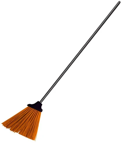 Szczotka Plastikinis buitinis šepetys su trimis metaliniais vamzdeliais, 120 cm, oranžinis.
