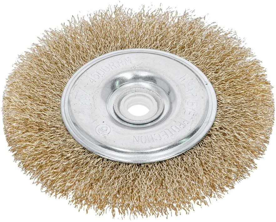 Szczotka Plieninės vielos diskinis šepetys, žalvarinis, 115 mm skersmens, proline