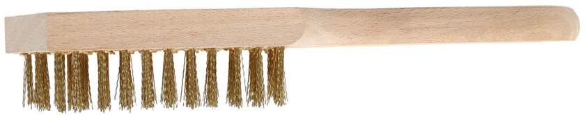 Szczotka Rankinis vielinis šepetys, 4 eilių, medinis, žalvarinis