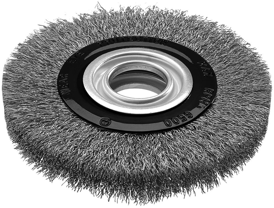 Szczotka Vielinis diskinis šepetys 125 x 20 mm, gofruota viela, INOX