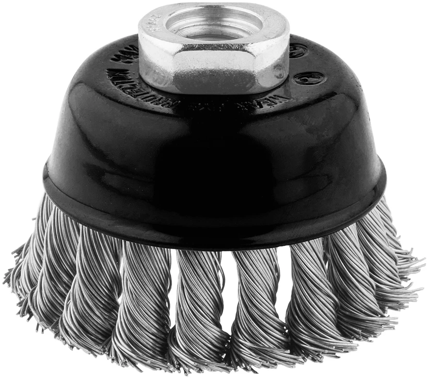 Szczotka Vielinis taurės formos šepetys, 80 mm, susukta viela, INOX, M14