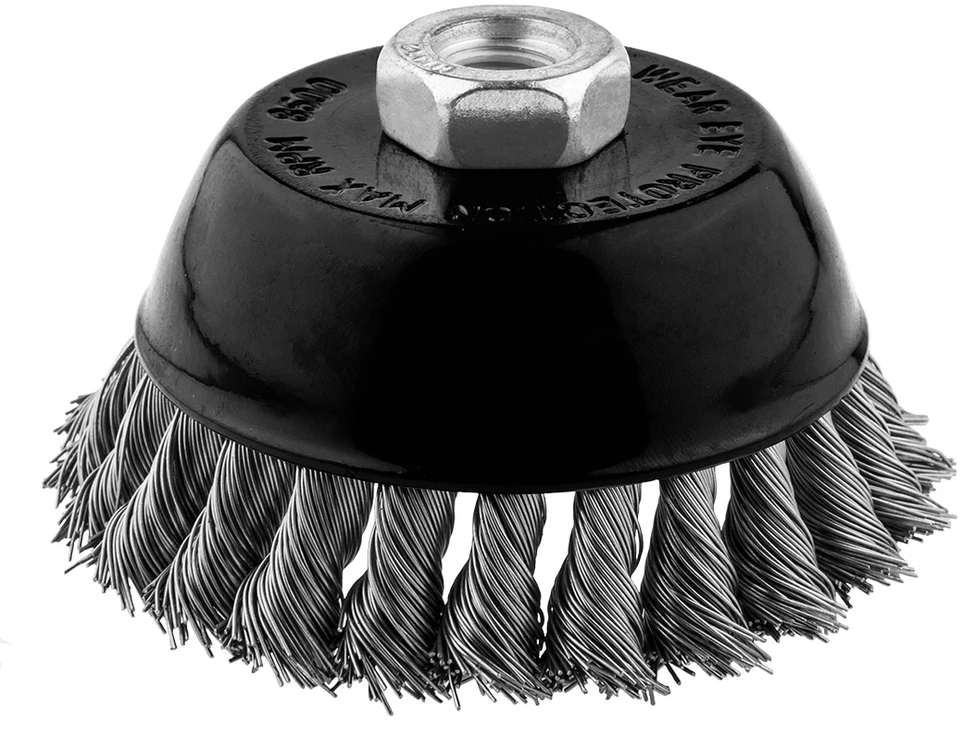 Szczotka Vielinis taurės formos šepetys 100 mm, susukta viela, INOX, M14