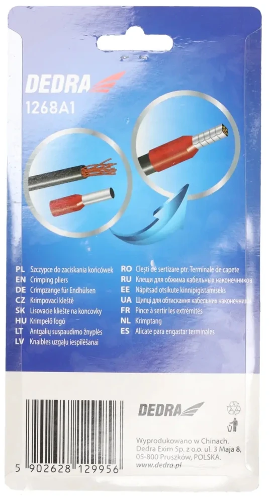 Dedra Szczypce Kabelių antgalių užspaudimo replės 0,25–10 mm²