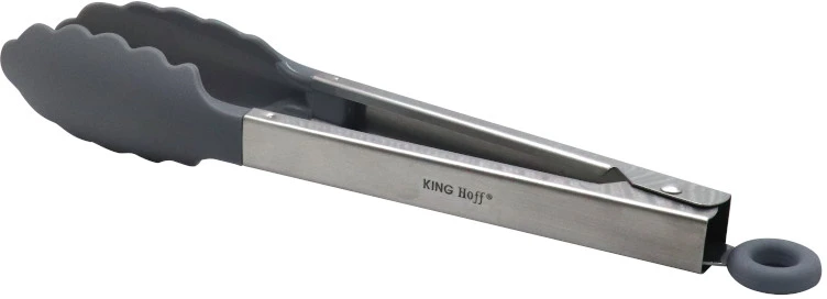 King Hoff Szczypce „Kinghoff“ plieninės-nailoninės virtuvinės žnyplės, 9 pilkos