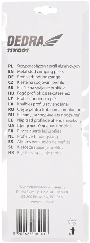 Dedra Szczypce Replės aliuminio profilių sujungimui 280 mm