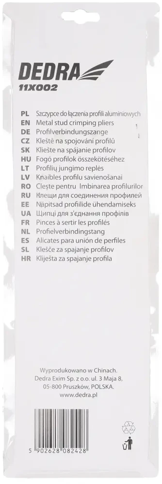 Dedra Szczypce Replės aliuminio profilių sujungimui 345 mm