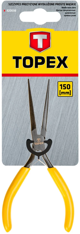 Szczypce Tikslios ilganosės replės, tiesios, siauros, 150 mm