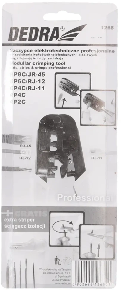 Dedra Szczypce Užspaudimo replės RJ45, RJ12, RJ11, 4P4C