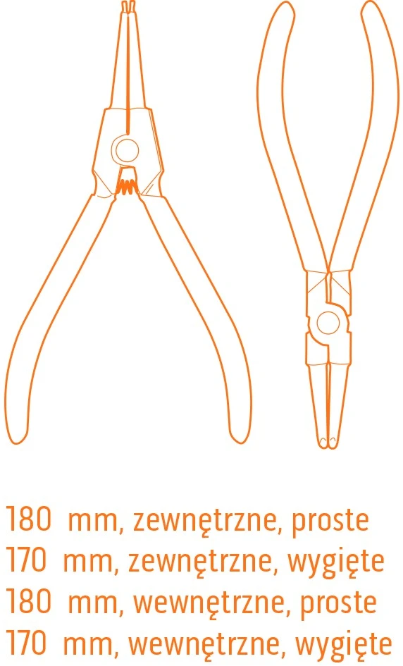 Szczypce Žiebtuvėlių replės, 4 vnt. rinkinys