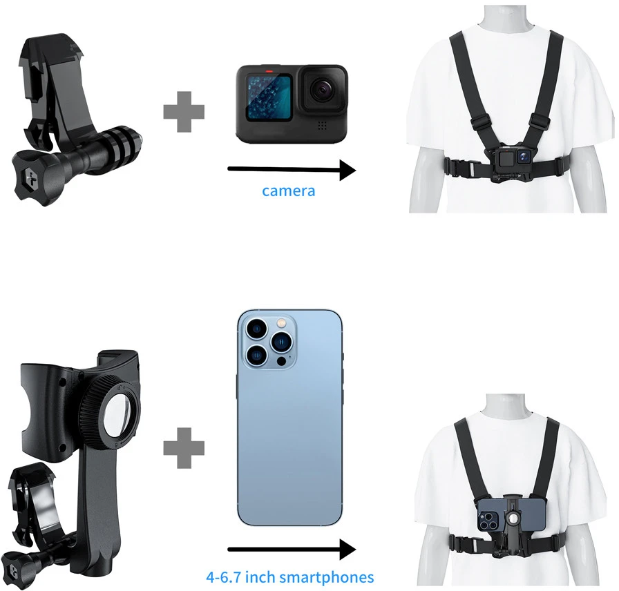Dėklas Szelki/ „Maclean“ sportinis telefono dirželis, universalus, telefonui, fotoaparatui, „GoPro“ ir kitoms kameroms, besisukantis laikiklis, MC-294