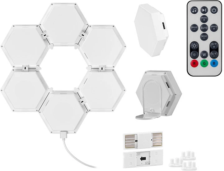 Tracer šešiakampės RGB Ambience lempos – Smart Hexagon