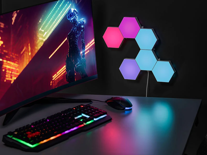 Tracer šešiakampės RGB Ambience lempos – Smart Hexagon