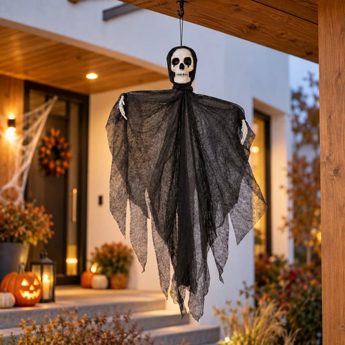 Juodas kabantis skeletas – Glimz dekoracija