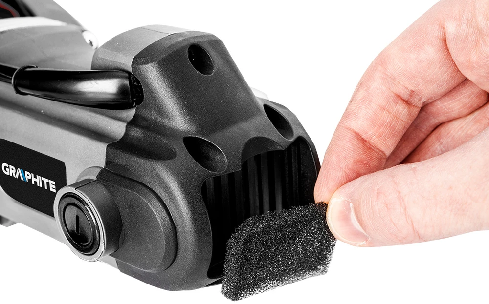 Graphite Šlifuoklis 710 W gipso šlifuoklis, 225 mm / 215 mm, apvalus ir trikampis pagrindas, žibintuvėlis