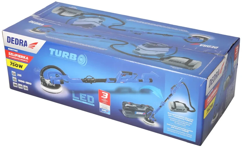 Šlifuoklis sienoms DEDRA DED7766, 750W, LED