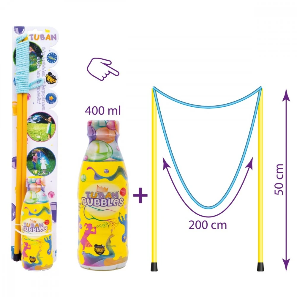 Tuban Milžiniška burbulų lazda (50 cm) + Muilo burbulų skystis 400 ml